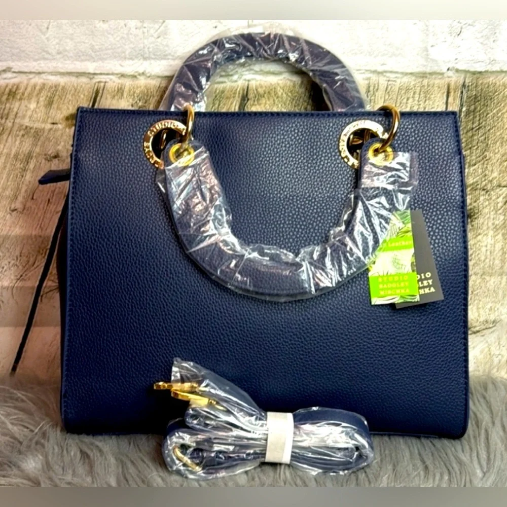 Navy Structured Top-Handle Tote Bag - Women
